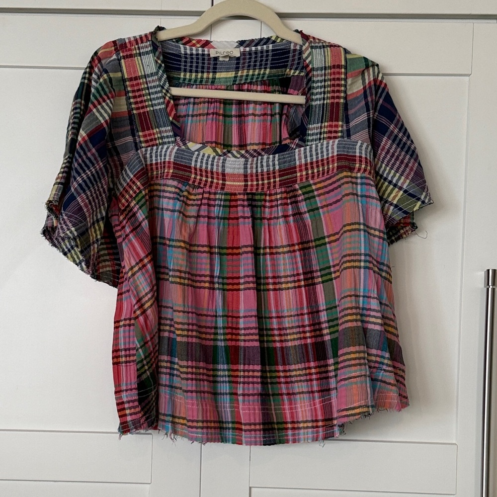 Pilcro Colorful Checkered Blouse